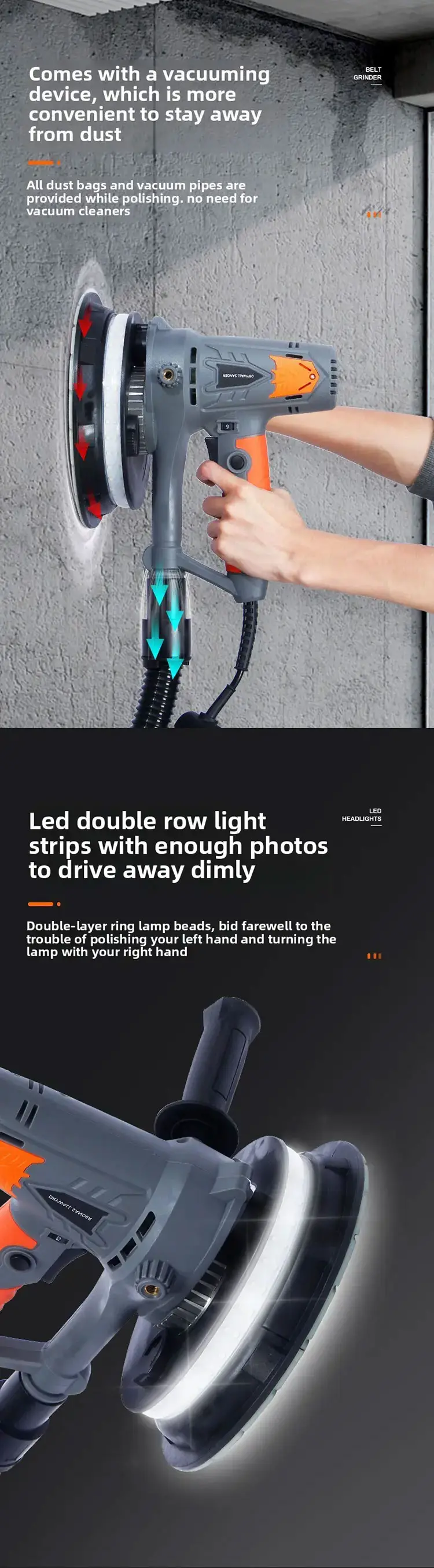 Propane Dust-free Wall Ground Concrete Grinder