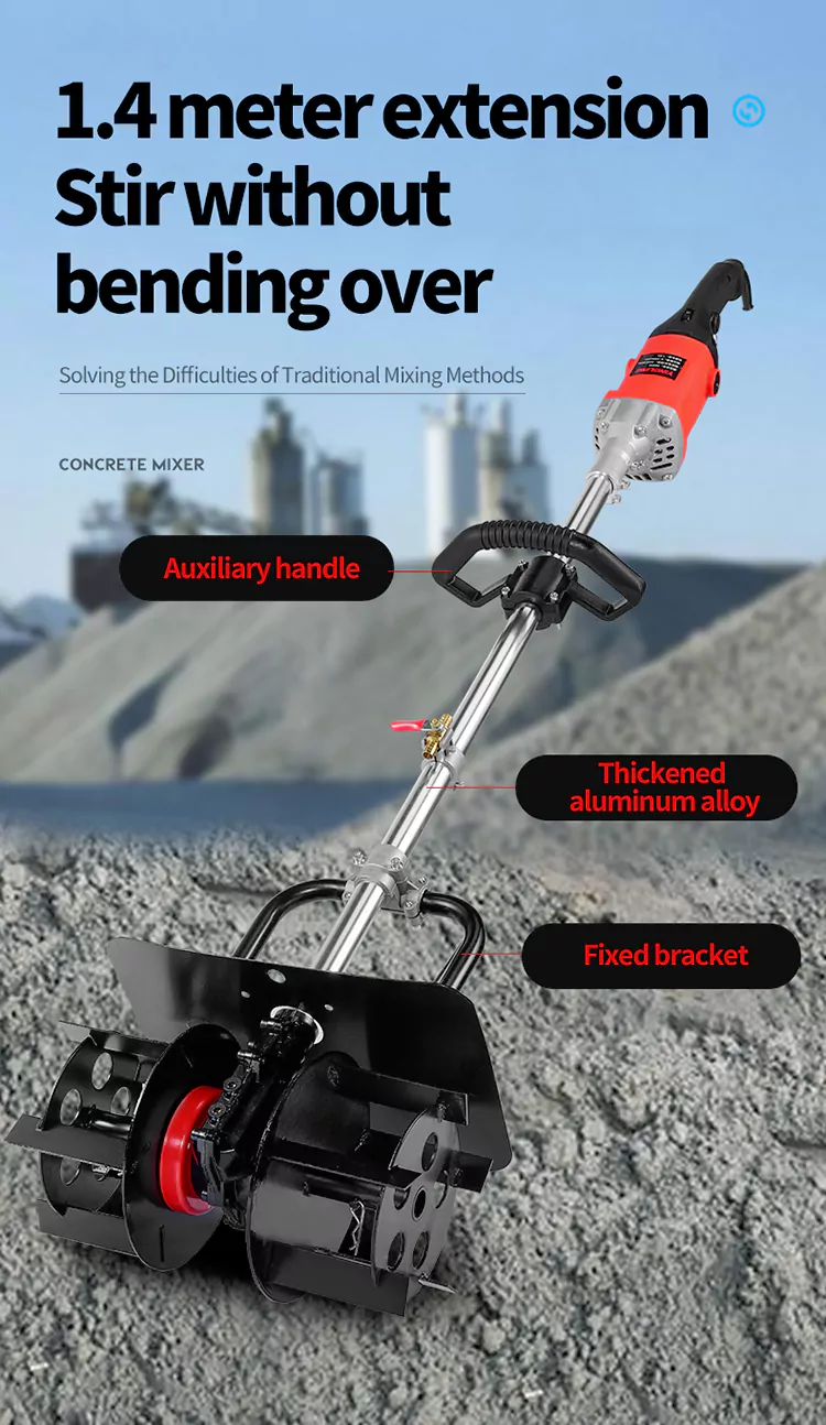 Compact Cement Mixer with Foldable Handle